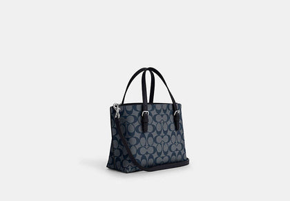 Coach- Mollie Tote 25 In Signature Canvas -  Silver/Denim/Midnight Navy