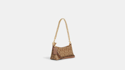 Coach- Charlotte Shoulder Bag In Signature Canvas - Gold/Khaki Saddle