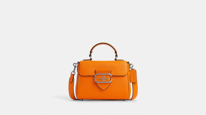 Coach- Morgan Top Handle Satchel - Silver/Bright Mandarin