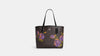 Coach- City Tote In Signature Canvas With Rose Print - Silver/Brown/Iris Multi