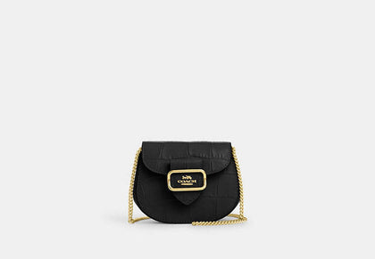 Coach- Morgan Card Case On A Chain - Gold/Black