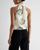 Express- Embroidered Lace Halter Neck Top - Swan 121