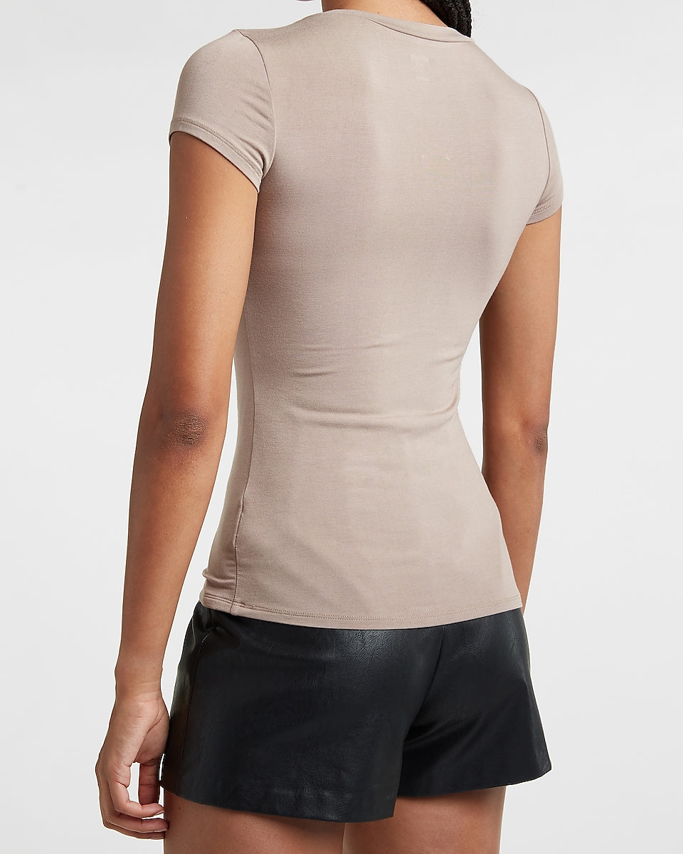 Express- Fitted Double Layer Crew Neck Tee