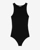 Express- Body Contour Compression Silky High Neck Thong Bodysuit - Pitch Black 58