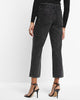 Express- High Waisted Washed Black Side Button Straight Ankle Jeans - Pitch Black 58