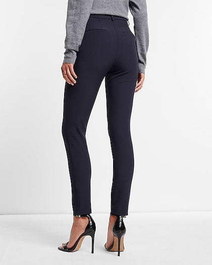 Express- Editor High Waisted Skinny Pant - Navy Blue 813