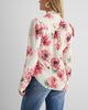 Express- Floral Print Ruffle Neck Relaxed Portofino Shirt - Pink Print 17