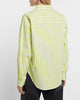 Express- Cotton-Blend Striped Boyfriend Portofino Shirt - Green Stripe 36