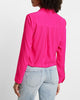 Express- Cinched Tie Bottom Relaxed Portofino Shirt - Neon Berry 259