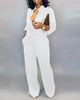 Chicme- Solid Buttoned Pocket Casual Jumpsuit (WHITE)