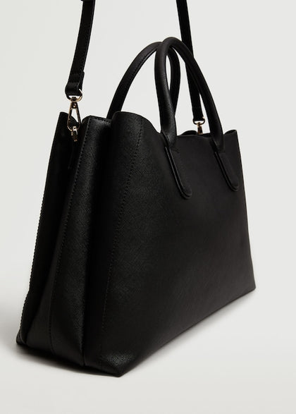 MANGO- Shopper Bag With Handles (Black)