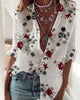 Chicme- Floral Print Long Sleeve Button Front Shirt