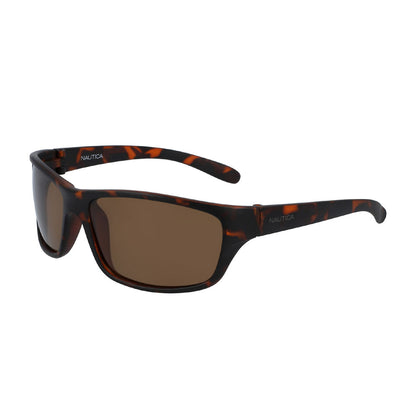 NAUTICA- MATTE DARK TORTOISE OVERSIZED SUNGLASSES WITH TORTOISE FRAME FOR MEN