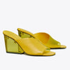 Tory Burch- Asymmetrical Heeled Mule Sandal - Bergamot