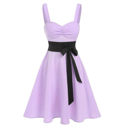 Rosegal- Colorblock Bowknot A Line Dress