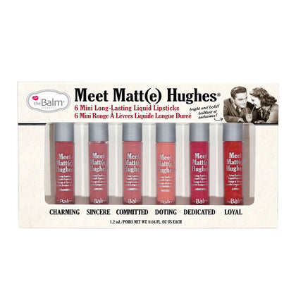 The Balm- Meet Matte Hughes® Vol 1 ® مجموعة من 6 أحمر شفاه سائل صغير يدوم طويلاً