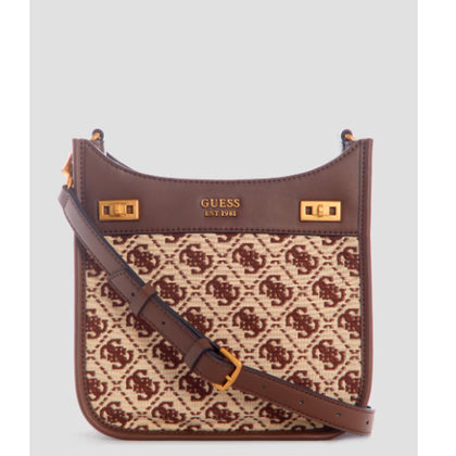 Guess- Katey Jacquard Mini Hobo Bag (Brown Multi)