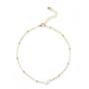 Zaful- Faux Pearl Collarbone Necklace - Golden