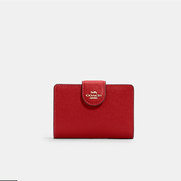 Coach- Medium Corner Zip Wallet (Gold/1941 Red) – Amreki