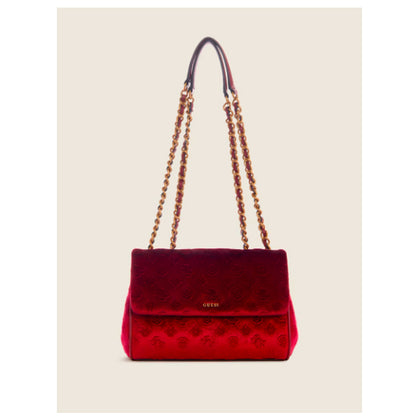 Guess- Inia Velvet Convertible Crossbody (Beet Red)