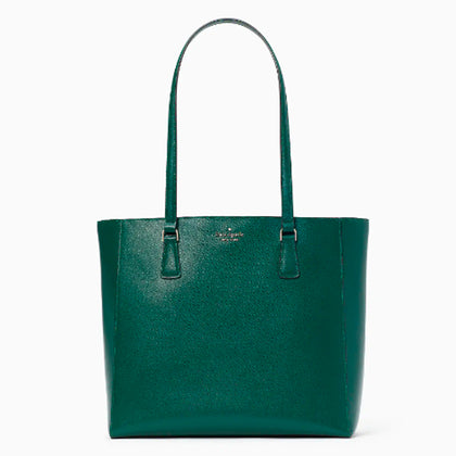 Kate Spade- Perry Leather Laptop Tote (Deep Jade)