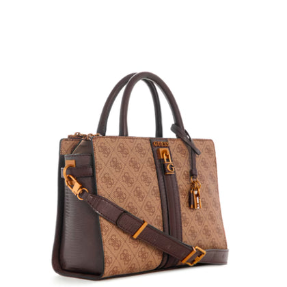 Guess- Ginevra Logo Elite Society Satchel (Latte Logo)