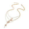 Zaful- Snake Lock Charm Layered Necklace - Golden