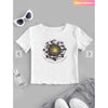 Zaful- Sun And Moon Letter Print Crop Tee - White