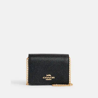 Coach- Mini Wallet On A Chain - Gold/Black