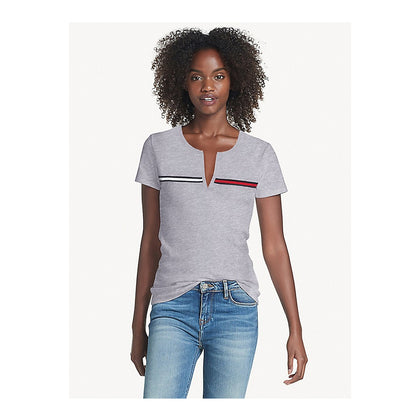 Tommy Hilfiger- ESSENTIAL SPLIT-NECK T-SHIRT