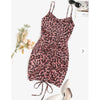 Zaful- Leopard Cinched Bodycon Dress - Deep Coffee