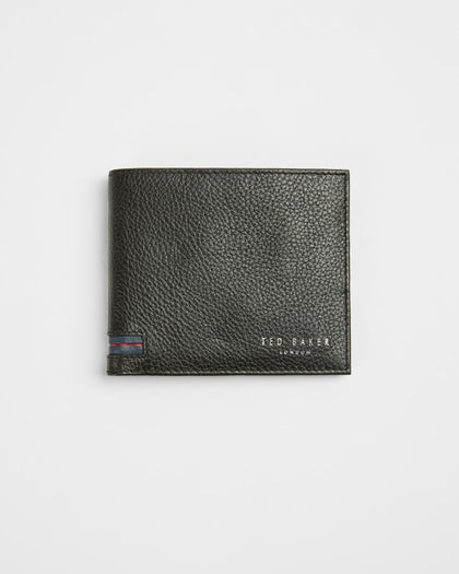 Ted Baker-Striped Leather Bifold With Coin