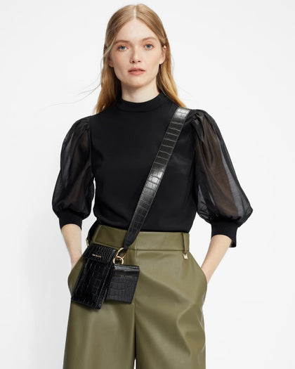 Ted Baker-Organza oversized sleeve top