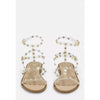 Missguided- Gold Look Clear Dome Stud Gladiator Sandals