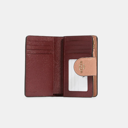 Coach- Medium Corner Zip Wallet (Gold/Taupe)