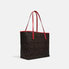 Coach- City Tote In Signature Canvas (Gold/Brown 1941 Red)