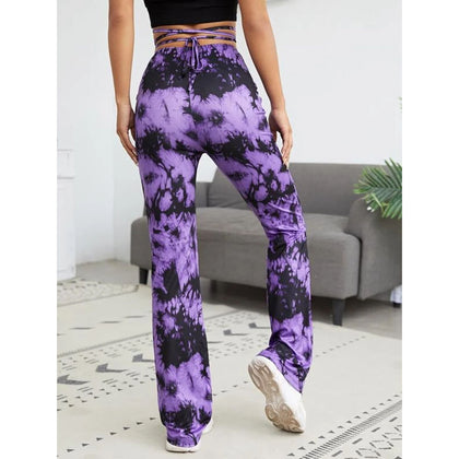 Romwe- Lace Up Tie Dye Pants