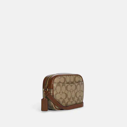 Coach- Mini Jamie Camera Bag In Signature Canvas - Gold/Khaki Saddle 2