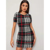 Romwe- Plaid Bodycon Dress