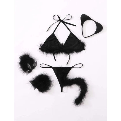 Romwe- 6pack Fluffy Triangle Thong Rabbit Sexy Costume