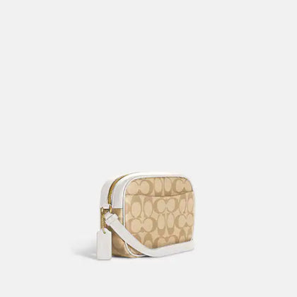 Coach- Mini Jamie Camera Bag In Signature Canvas - Gold/Light Khaki Chalk