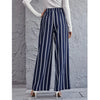 Romwe- High Waist Striped Wide Leg Pants