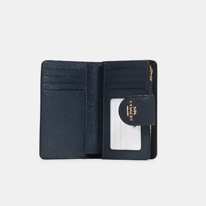 Coach- Medium Corner Zip Wallet (Gold/Midnight)