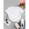 Zaful- No Way Rose Embroidered Short Sleeve T Shirt - White