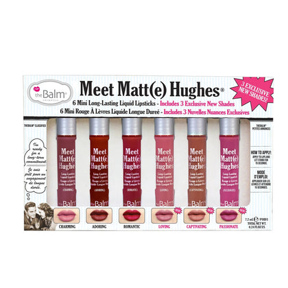 The Balm- Meet Matte Hughes® Vol 3 ® مجموعة من 6 أحمر شفاه سائل صغير يدوم طويلاً