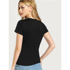 Romwe- Solid Form Fitted T-shirt