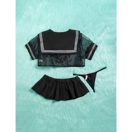 Romwe- 4pack Mesh School Girl Costume