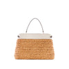 Guess- Liguria Crochet Straw Satchel (White)