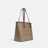 Coach- City Tote In Signature Canvas (Im/Khaki/Boysenberry)