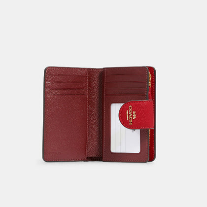 Coach- Medium Corner Zip Wallet (Gold/1941 Red)